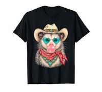 Glam Possum avec Chapeau de Cowboy et Bubblegum Animal Western T-Shirt