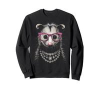 Glam Possum Lunettes Rose Bijoux Drôle Opossum Animal Sweatshirt