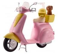 Glam Scooter moto Chic Rose pour Barbie avec chien, casque et panier - Vehicule poupee, accessoires