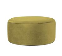 Glam Table d'appoint moderne en velours avec repose-pieds 35 cm de hauteur et 60 cm de diamètre Housse amovible Élégante touche verte pour salon et chambre à coucher Décoration chic