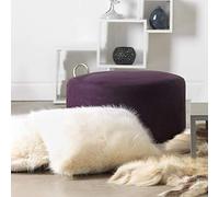 Glam Table d'appoint moderne en velours et repose-pieds 35 cm de hauteur 90 cm de diamètre Housse amovible Décoration élégante pour salon et chambre à coucher Violet