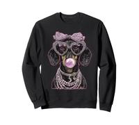 Glam Teckel avec Chewing-Gum Effrayant Chien Wiener Halloween Sweatshirt