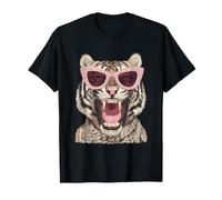 Glam Tigre avec Lunettes de Soleil Glamorous Feline Boujee Animal T-Shirt