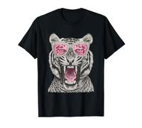Glam Tigre avec Lunettes de Soleil Glamorous Feline Boujee Animal T-Shirt