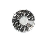 GLAM UP : Carrousel Nail Art - 12 compartiments - Strass plusieurs tailles