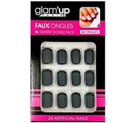 GLAM UP - Faux Ongles + Adhesifs - Noir Mat French Noir Brillant