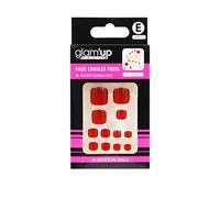 Glam’Up Paris - Faux Ongles Pieds - Pleine Couverture - Facile à Utiliser - 24 Faux Ongles par Boîte + Adhésifs Double Face - Forme Carrée Arrondie - N°192 - Rouge