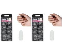 Glam’Up Paris - Faux Ongles - Pleine Couverture - Facile à Utiliser - 100 Pièces - Forme Amande - N°147 - Transparent à Vernir (Lot de 2)