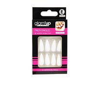 Glam’Up Paris - Faux Ongles - Pleine Couverture - Facile à Utiliser - 24 Faux Ongles par Boîte + Adhésifs Double Face - Forme Stiletto Long - N°198 - Mat - Blanc