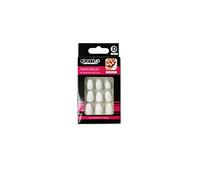 Glam’Up Paris - Faux Ongles - Pleine Couverture - Facile à Utiliser - 24 Faux Ongles par Boîte + Adhésifs Double Face - Forme Amande - N°217 - Blanc Mat