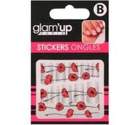 GLAM UP - Planche de Stickers Nail Art - Thème : Coquelicot Rouge G