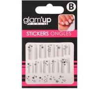 GLAM UP - Planche de Stickers Nail Art - Thème : Etoiles Argentées Argent G