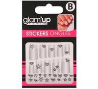GLAM UP - Planche de Stickers Nail Art - Thème : Joyaux Noir G