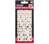 GLAM UP - Stickers Nail Art Grande Carte - Thème : Amour Marin Fleur Symbole