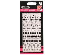 GLAM UP - Stickers Nail Art Grande Carte - Thème : faune et flore Noir