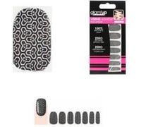GLAM UP - Stickers Vernis Adhésifs ongles - Noir Blanc Noir G