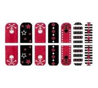 GLAM UP - Stickers Vernis Adhésifs ongles - Têtes de Morts Noir Blanc Pailletés Blanc G
