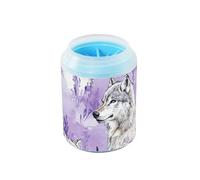 Glam Wolf Station de nettoyage portable pour pattes de boue avec brosse en silicone souple pour chiens de petite et moyenne taille Violet