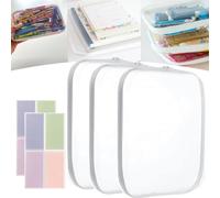 Glamanizer Zippered Transparent Cases for Snacks, Glamanizer- A Glam Way to Organize, Glamanizer Clear Organizer Bags, Double Zippered Hard Pouch Clear Zipper Case, (3PCS, S)
