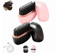 Glambrush Brosse Lissante Sans Fil 2 En 1 Mini Rechargeable USB,Peigne Chauffant à 3 Températures (160-200°c),Mini Hair Straightener,Brosse Coiffante Anti-Brûlure Pour Cheveux Lisses & Boucles (2Mix)