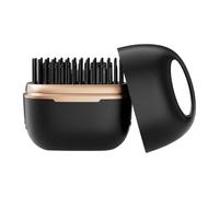 Glambrush Mini fer à lisser, pratique à transporter, 9,9 x 7,9 cm, mini peigne à lisser, brosse portable, brosse rechargeable, pour femme, hôtel, voyage, week-end