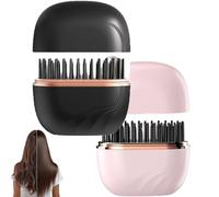 Glambrush Mini peigne à lisser sans fil, fer à friser portable 2 en 1, brosse à lisser rechargeable par USB avec pointe, température à 3 vitesses, chauffage rapide, anti-brûlure (2PcsA)