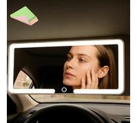 Glamcar Mirror, 2026 Nouveau Miroir Voiture, Miroir Pare Soleil Voiture, Installation Sans Outil, Trois Températures De Couleur, Éclairage Beauté Parfait, Maquillage Précis Partout (1pc)
