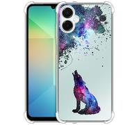 GlamCase Coque transparente pour Samsung Galaxy A06 5G / 4G, Samsung Galaxy A06 5G / 4G - Coque transparente - Motif loup - Coque de protection antichoc en TPU transparent pour Samsung A06 5G/4G
