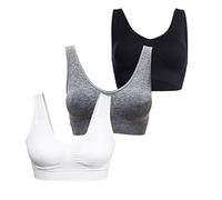 Glamexx24 Dames sans Couture Rayures Push-up Yoga Sports Bra Top Trois Ensembles pour l’entraînement de Fitness