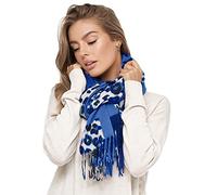 Glamexx24 Écharpe XXL pour femmes, modèle Leo chaud, écharpe poncho à franges multicolores, écharpe en couverture surdimensionnée