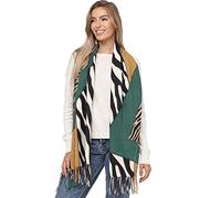 Glamexx24 Écharpe XXL pour femmes, modèle Leo chaud, écharpe poncho à franges multicolores, écharpe en couverture surdimensionnée