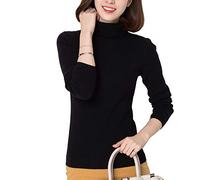 Glamexx24 Pull à col roulé à Manches Longues pour Femmes, de Couleur Unie, avec Pull décontracté et Chaud Pull Fin et Chaud en Tricot