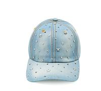 Glamexx24 Topstyle Casquette en jean de style vintage avec étoile et strass, Étoile claire, taille unique