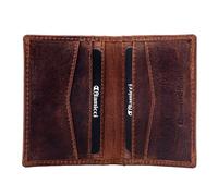 Glamicci Petit portefeuille à deux volets pour homme et femme | Portefeuille fin en cuir avec blocage RFID pour homme et portefeuille pour cartes | Portefeuille en cuir véritable (RCH2BDY), Brandy,