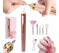 Glamics Nail Set,5-In-1 Glamics Electric Nail Manicure Set,Glamics Electric Professional Manicure Nail Machine,Cordless Electric Nail File Set,Nail Drill for Nails Dead Skin Calluses (Rose Gold)