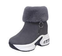 Glamidea Bottes de Neige Doublées Peluche pour Femmes D'hiver Chaudes et Élégantes avec Fermeture Éclair Bottines à Plateforme Tendance en Polaire Unicolores de Loisirs Antidérapantes