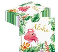 Glamifyr 40 Pièces Flamant Serviette Papier,Serviettes Flamant Rose dans la Forêt Tropicale,Serviettes en Papier de Flamingo Hawaii, Décorations Serviette de Ete 33 x 33 cm