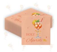 Glamifyr 80 Pièces Holy Aperol Serviettes,Serviette Papier Orange Aperol Spritz Serviettes, Deko pour Fête à Thème,D'anniversaire,Fêtes D'été(33×33cm)
