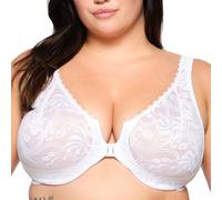 Glamiorise #9245 Soutien-gorge Wonderwire dentelle ouverture devant-Femme-Blanc-120D (Taille Fabricant:105D)