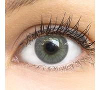 Glamlens lentilles de couleur grises naturelles colorées très haute opacité Jasmine Dark Gray + étuis à lentilles de contact I 1 paire (2 pièces) I 90 Jours I sans correction I 0,00 Dioptries