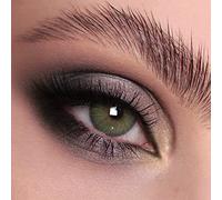 Glamlens lentilles de couleur grises naturelles colorées très haute opacité Limone Gray + étuis à lentilles de contact I 1 paire (2 pièces) I DIA 14,20 I sans correction I 0,00 Dioptries