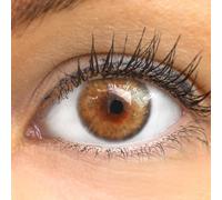 GLAMLENS lentilles de couleur marron naturelles colorées très haute opacité Avila Hazel + étuis à lentilles de contact I 1 paire (2 pièces) I 90 Jours I sans correction I 0,00 Dioptries