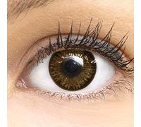 Glamlens lentilles de couleur marron naturelles colorées très haute opacité Choco Brown + étuis à lentilles de contact I 1 paire (2 pièces) I 90 Jours I sans correction I 0,00 Dioptries