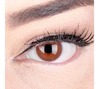 Glamlens lentilles de couleur marron naturelles colorées très haute opacité Jasmine Choco + étuis à lentilles de contact I 1 paire (2 pièces) I DIA 14,00 I sans correction I 0,00 Dioptries
