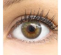 Glamlens lentilles de couleur vert naturelles colorées très haute opacité Bardolino Green + étuis à lentilles de contact I 1 paire (2 pièces) I 90 Jours I sans correction I 0,00 Dioptries