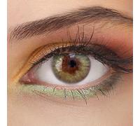 Glamlens lentilles de couleur vert naturelles colorées très haute opacité Rose Green + étuis à lentilles de contact I 1 paire (2 pièces) I DIA 14,00 I sans correction I 0,00 Dioptries