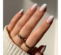 Glamnetic Lot de 30 faux ongles courts et ronds à presser réutilisables Finition UV Couleur neutre 15 tailles