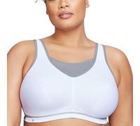 Glamorise 1067 Sports Bra, Blanc/Liseré Gris, 110D Womens