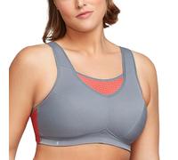 Glamorise 1067 Sports Bra, Gris/Corail, 130G Womens