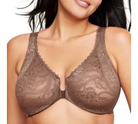 Glamorise Femme Dentelle Fermeture Frontale Armature #9245 Soutien gorge couverture totale, Moka, 105D EU